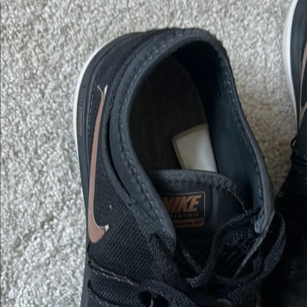 Nike Black and Rose Gold Athletic Shoes‎ with Sleek Design